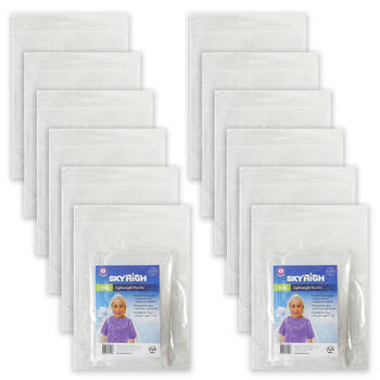 12PK Sky High Childrens Travel Lightweight Poncho 80x110cm Transparent