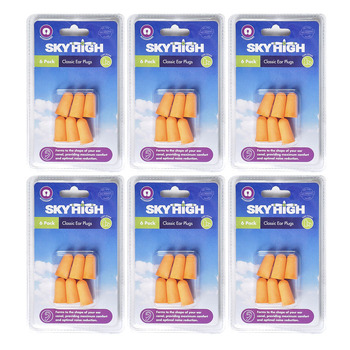 6PK Sky High Travel Portable Lightweight Protective Classic Ear Plugs
