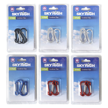 24pc Sky High Travel Carabiner Clip Assorted Colours