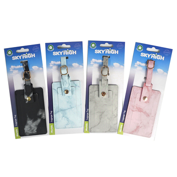 4PK Sky High Travel Suitcase Luggage Tag - Marble Assorted Colours