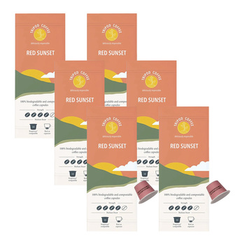 60pc Tripod Coffee Red Sunset Medium Roast Coffee Capsules