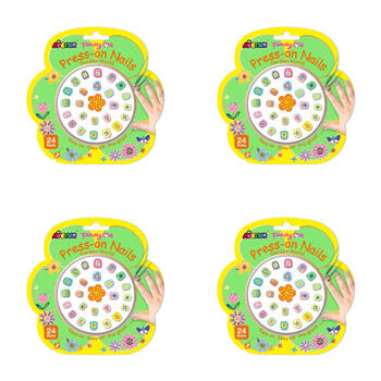 4x 24pc Avenir Fancy Me Press-on Nails Garden World Kids 3y+
