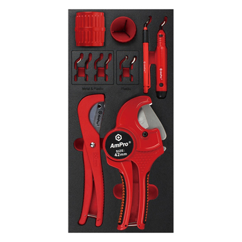 12pc Ampro Deburring and Cutting Tool Set TS26353