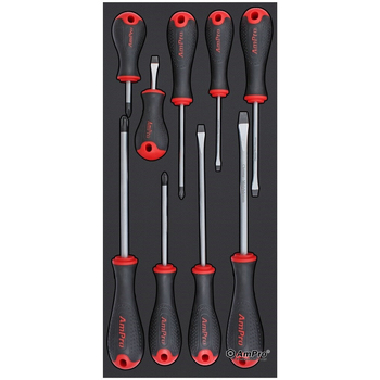 9pc Ampro Xtro-Soft Screwdriver Set Phillips & Slotted TS42993