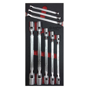 8pc Ampro Swivel Metric Socket Wrench Set TS50943