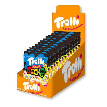 8PK Trolli Rainbow Mini Sour Gecko Bag Packet Chewy Gummy Lollies 140g