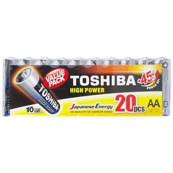 20pv Toshiba Alkaline Battery AA Value Pack