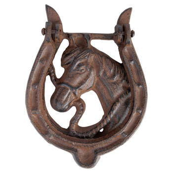 Esschert Design Horseshoe Front Door Knocker Indoor Outdoor Decor Brown