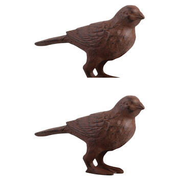 2PK Esschert Design Cast Iron Bird Large Indoor Outdoor Display Brown