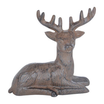 Esschert Design Cast Iron Ornament Resting Deer Indoor Outdoor Brown