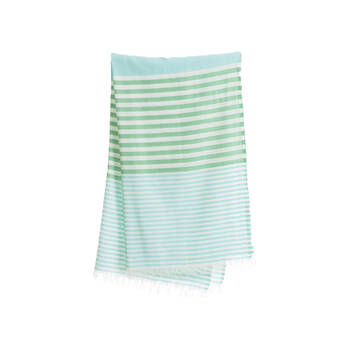 Towel To Go 100% Turkish Cotton Bali Hammam Beach Towel 180cm Turquoise/Green