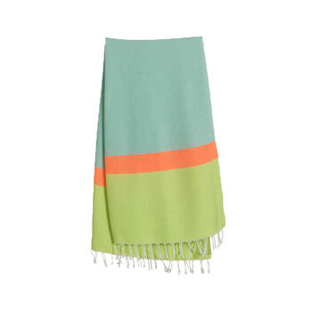 Towel To Go 100% Turkish Cotton Neon Hammam Beach Towel 180x100cm Green/Blue