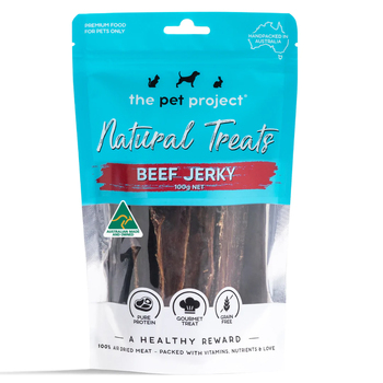 The Pet Project Natural Dog/Pet Treats Beef Jerky 100g