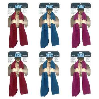 6PK Keep Cool Athletes/Gym Workout Ice Sports Towel Lightweight Assorted