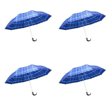 4PK Manual Folding J Style Umbrella Sleek & Modern Design Compact Size Assorted