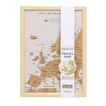 Splosh Travel Board Europe Map Desk Décor Board Small 53.5cm