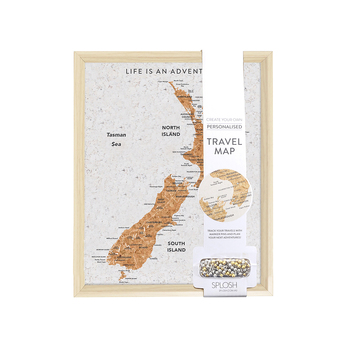 Travel 27x22cm Desk New Zealand Map Framed Cork Board