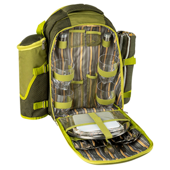 4 Person Picnic Blanket Backpack Set