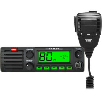 GME UHF CB 5 Watt DIN Mount 80 Channel Radio & Microphone Black/Green