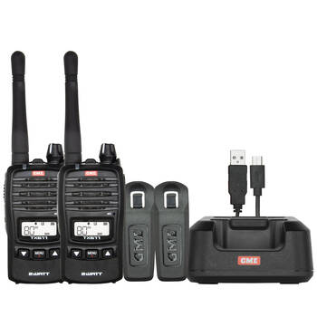 GME UHF CB 2 Watt Ultra Compact 80 Channel Handheld Radio Twin Pack Black