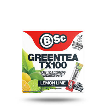 BSc Green Tea TX100 Probiotic Antioxidant 60x 3g Sachets 180g Lemon Lime