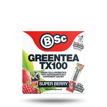 BSc Green Tea TX100 Probiotic Antioxidant 60x 3g Sachets 180g Super Berry