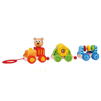 Tooky Toy Pull Along Little Bear Train Children's / Kids Toy 12m+