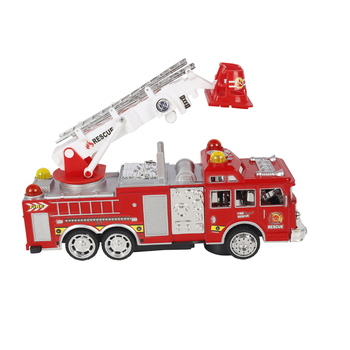 Toylife 29cm Fire Fighting Rescue Truck Bump Go w/ Light Sound Toy Kids 3+