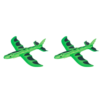 2x Toylife 19x20cm Fly Upto 20-30M Dragon Launcher Glider Toy Kids 6y+ Green