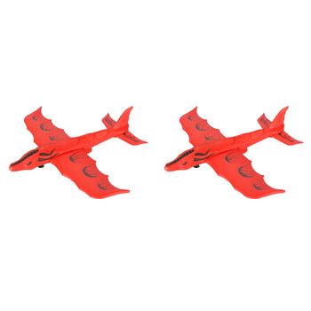2x Toylife 19x20cm Fly Upto 20-30M Dragon Launcher Glider Toy Kids 6y+ Red