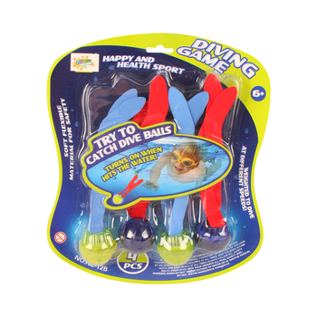 4pc Toylife 29cm Plastic Light Up Sinker Balls Diving Game 6y+
