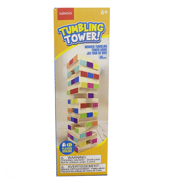 48pc Razoo 2-Player 26cm Colorful Wooden Tumbling Tower w/ Dice Set Kids 6+