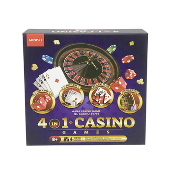 Razoo 27cm 4-in-1 Casino Cards w/ Roulette 4-Player Game Set Kids/Adults 8+