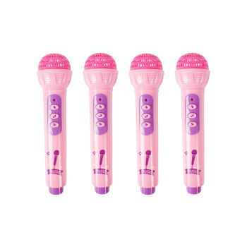 4PK Razoo Microphone w/ Light & Music 20cm Assorted 26x15cm 3+