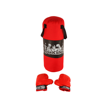 3pc Toys For Fun 56x20cm Boxing Bag & Gloves Set Kids Toy Large - Red