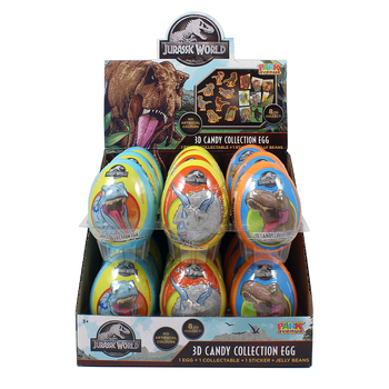 18pc Jurassic World 3D Candy Collection Eggs w/ Jelly Beans 10g Assorted Kids 3y+