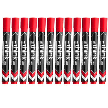 12pc Deli Think Permanent Markers - Red