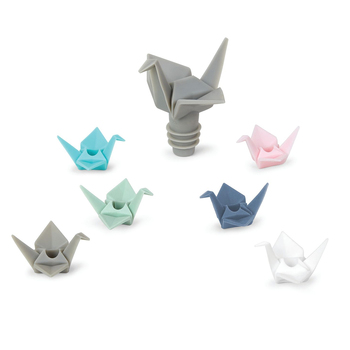 Umbra Origami Wine Bottle & Glasses Topper & Charms 8.9x5.1x2.5cm