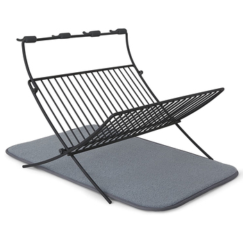 Umbra XDry Kitchen Drying Dish Rack Charcoal w/Stemware Holder 51x30cm