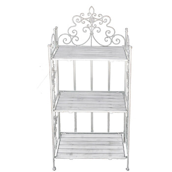 LVD Boucle 117.5cm Metal Wood Bakers Stand Furniture Small - White