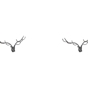 2PK LVD Metal Decorative Hooks Antler Deer Home/Office Decor 39.37cm Black