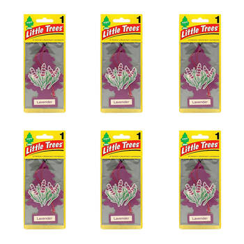 6PK Little Trees Hanging Paper Car Air Fresheners - Assorted