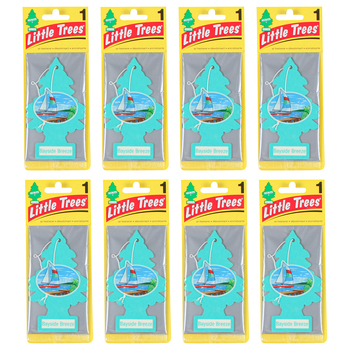 8PK Little Tree 1 Pack Bayside Breeze Car Air Freshener Long-Lasting Scent 12x4cm