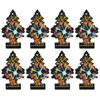 8PK Little Tree 1 Pack Supernova Car Air Freshener Long-Lasting Scent 12x4cm