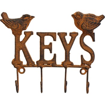 LVD Hook Double Birds Keys Metal 17cm Key Holder Organiser