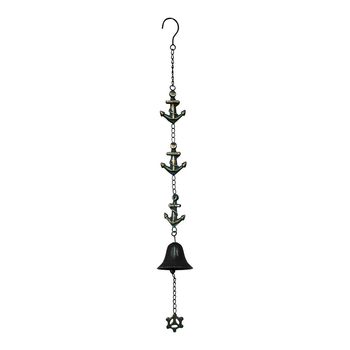 LVD Hanging 83cm Anchor Bell Garden Decor Ornament - Black