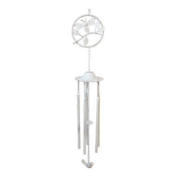 LVD Metal 82.5cm Windchime Bee Rustic Hanging Decor White