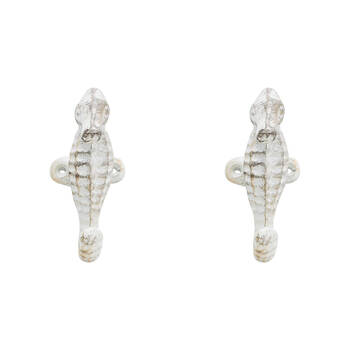 2PK LVD Seahorse Hook/Hanger Wall Mounted Home/Room Decor 5.5x12.5cm - White