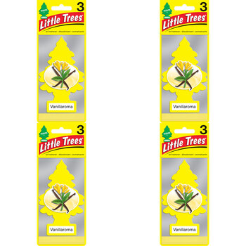 4PK Little Tree 3 Pack Vanillaroma Car Air Freshener Long-Lasting Scent 12x4cm