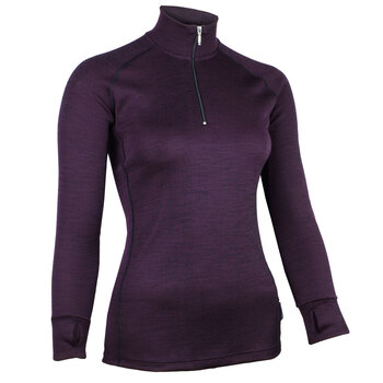 Wilderness Wear Womens Thermal Activewear Long Sleeve Zip Neck Top Size 8/XS - Merlot